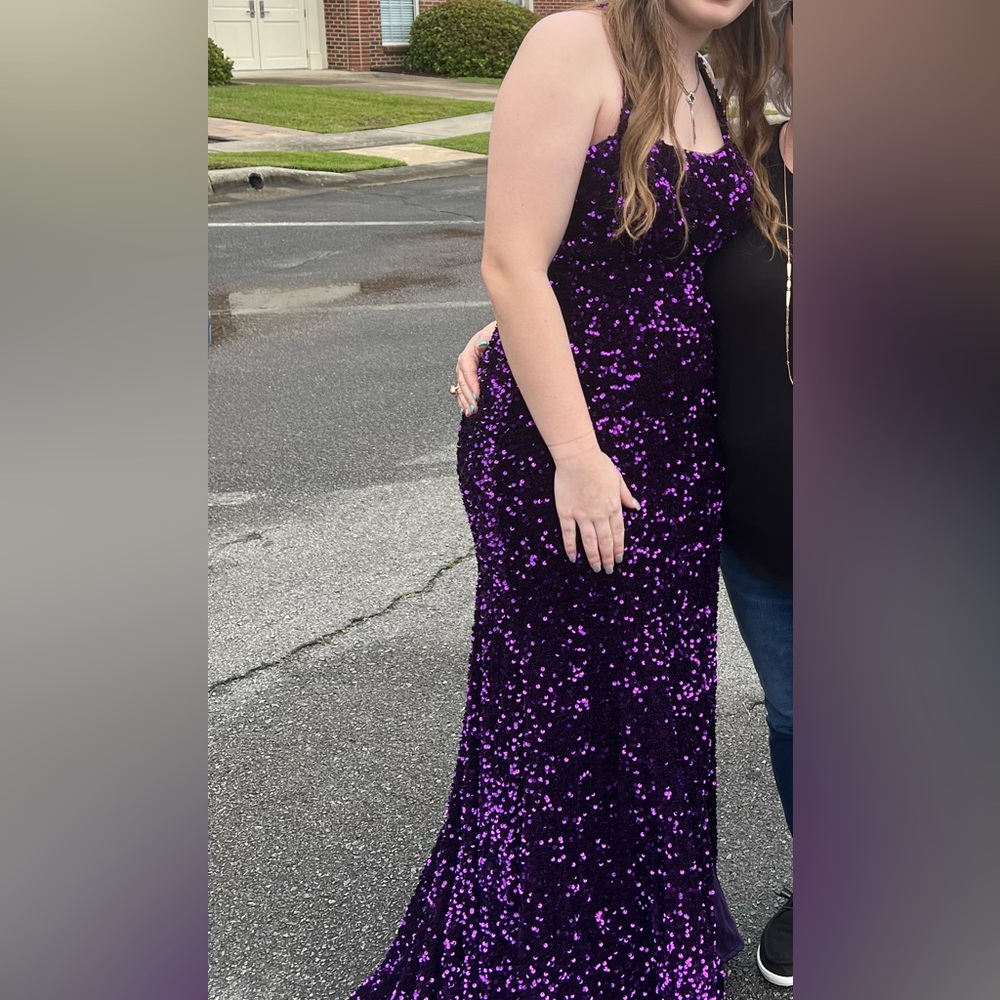 Sherri Hill Velvet Sequin Prom Dress